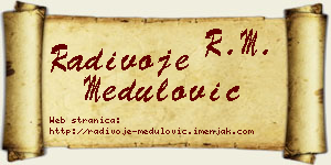Radivoje Medulović vizit kartica